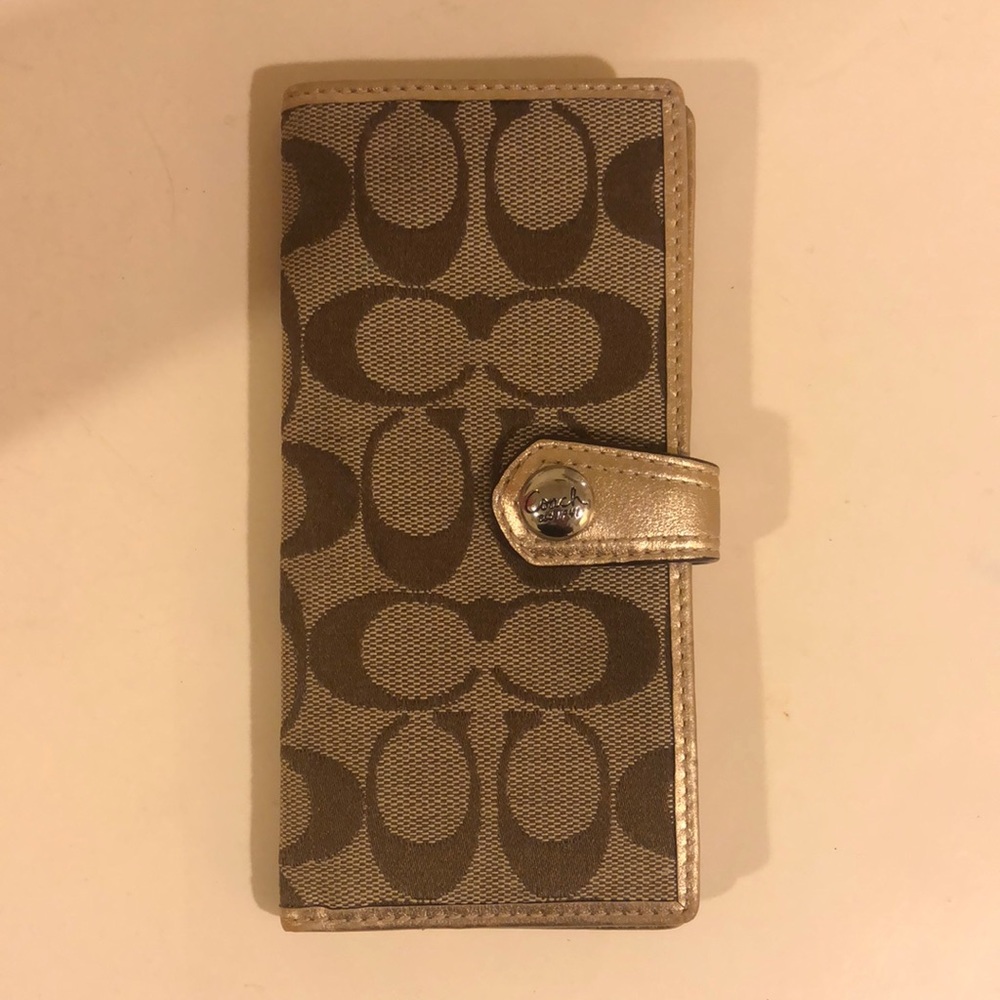 Coach thin brown wallet